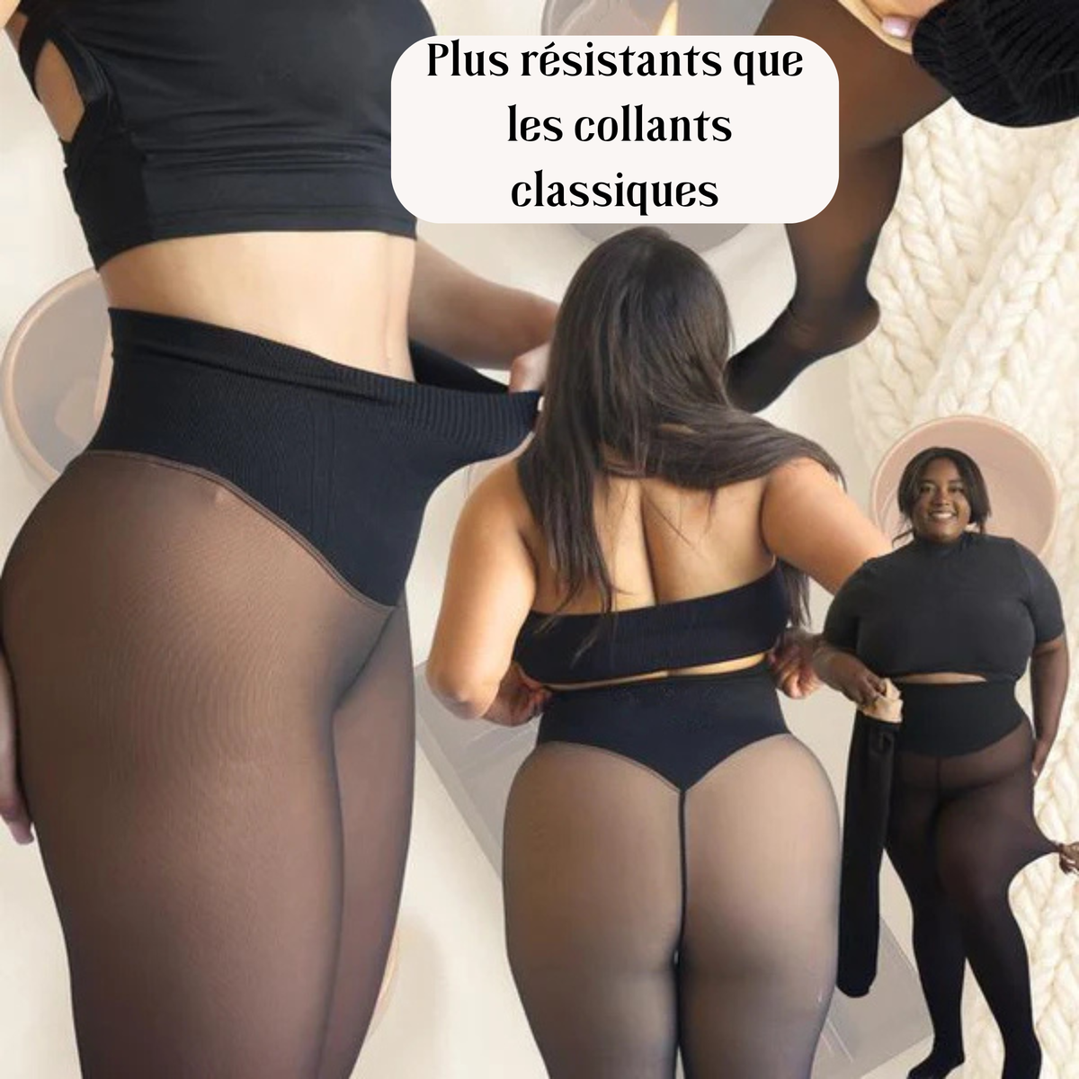 Collants doublés en polaire Translucide