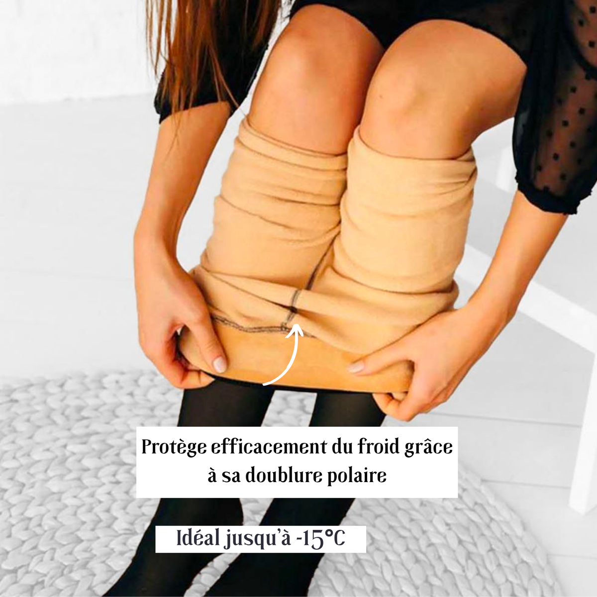 Collants doublés en polaire Translucide