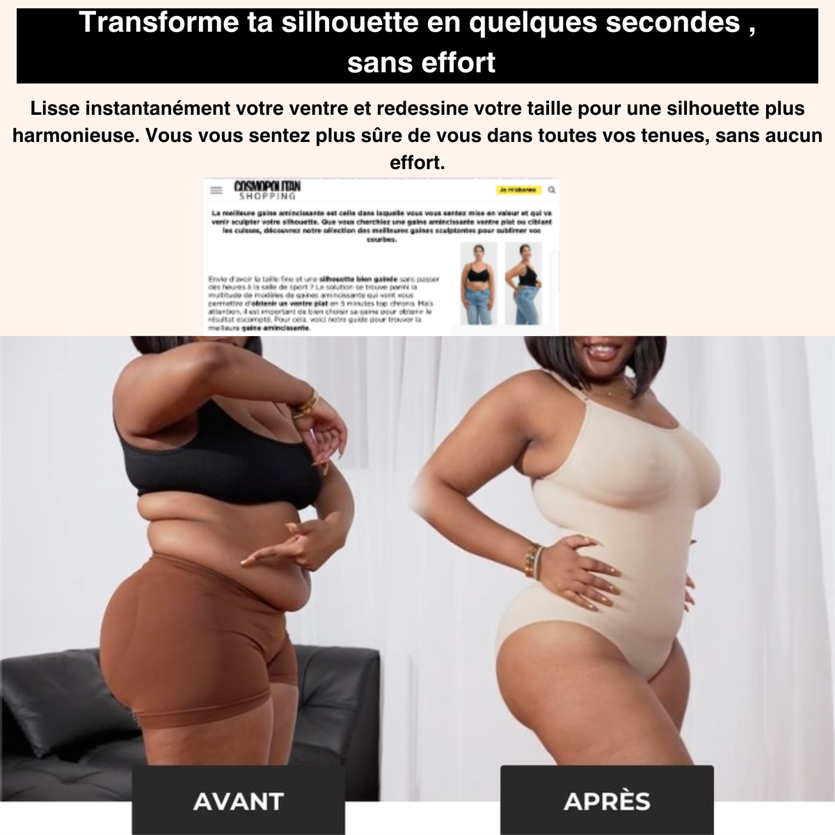 Body  ultra-gainant | Effet ventre plat immédiat
