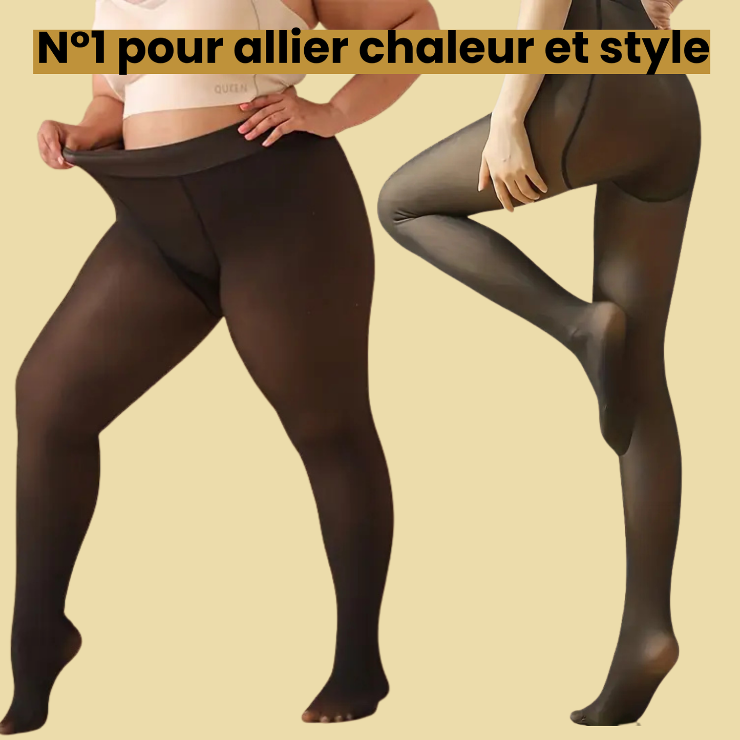Collants doublés en polaire Translucide